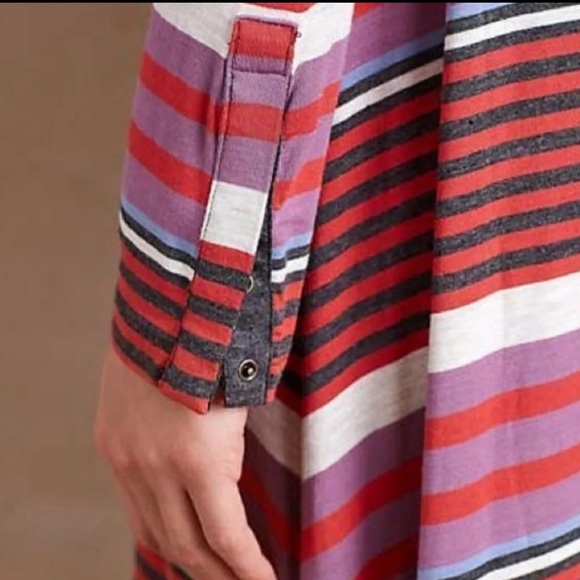 Maeve Anthropologie Striped Knit Turtleneck Dress - Picture 4 of 8